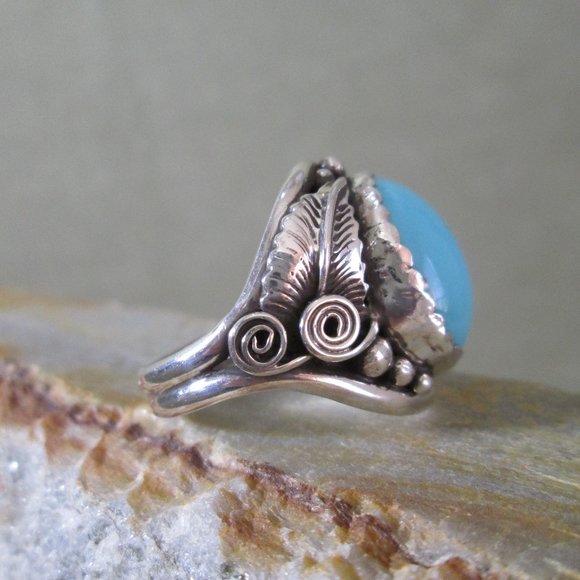 Navajo Turquoise Ring Sterling Silver  Mens Sz 13 - Picture 3 of 8